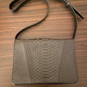 Vince crocodile embossed leather crossbody